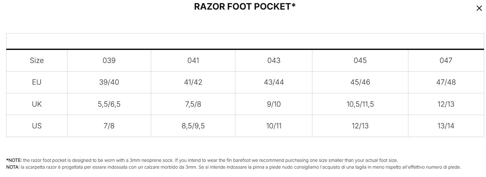 Accessories Fin Razor Pro Foot Pocket (Mares) - Image 2